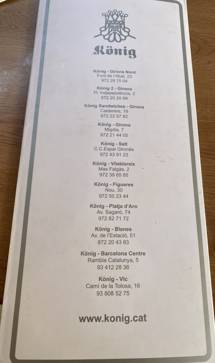 Menu - König | Girona photo 2