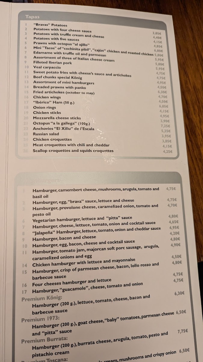 Menu - König | Girona photo 8