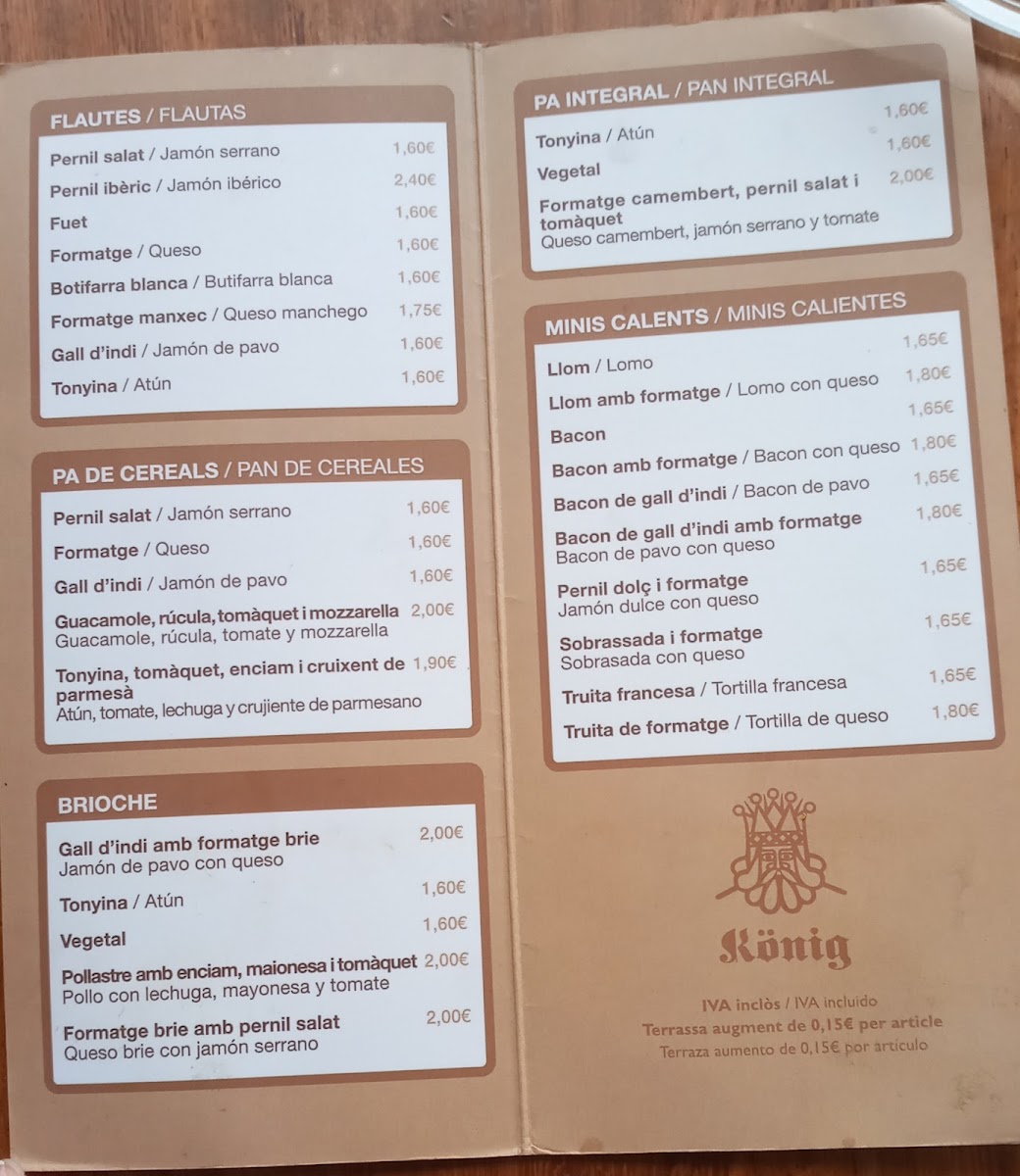 Menu - König | Girona photo 9